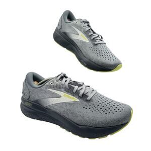 Brooks Ghost 16 Primer Grey Lime Road Running Walking Sneakers Men’s 8.5
